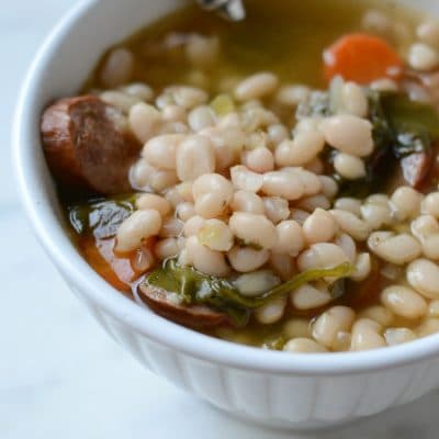 Instant Pot Soup with Smoked Sausage, White Beans & Vegetables